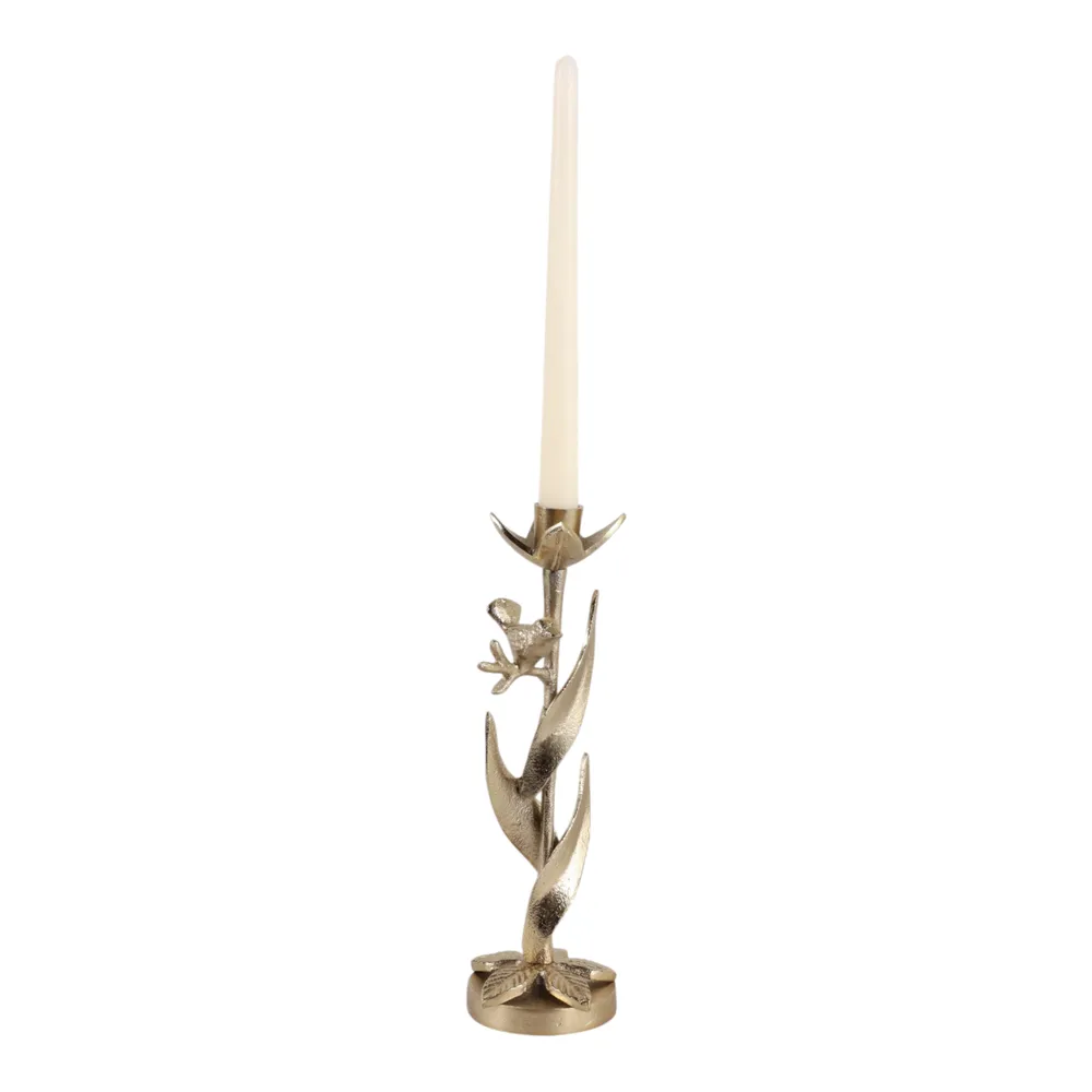 HOLLYMOOR GOLD CANDLE HOLDER 11 (IN)