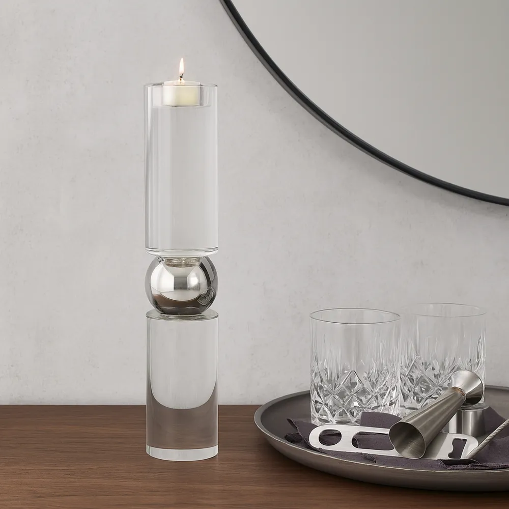 VERAFORD CLEAR CANDLESTICK 15 (IN)
