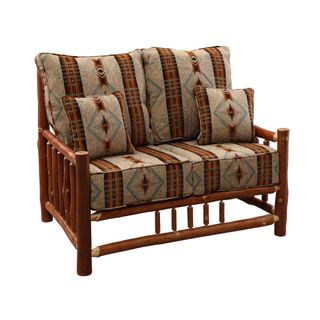 Hickory Log Loveseat - Standard Leather - Seat:  Leather TBD;   Backrest:  Leather TBD