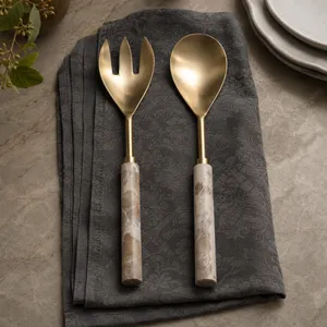 ALDEROAK SET OF 2 TAN SERVEWARE 1 (IN) 2
