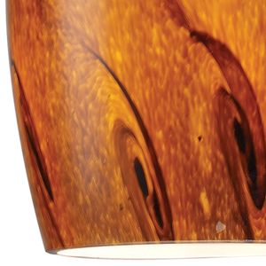 Galaxy 5'' Wide 1-Light Mini Pendant - Satin Nickel with Brown Glass 3