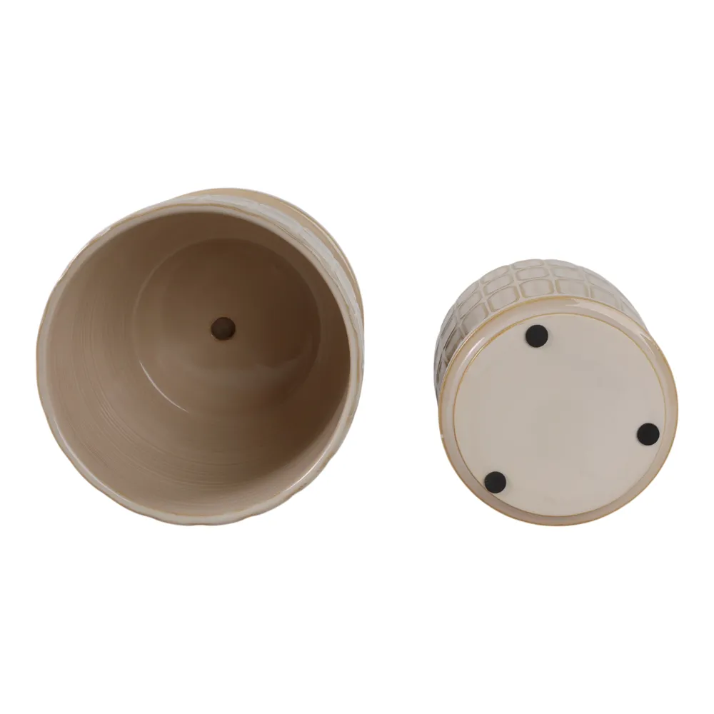 LEONAHAM SET OF 2 IVORY PLANTER 7 (IN)