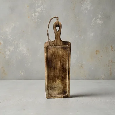 Dark Wood Chopping Tray 20x7x0.5in