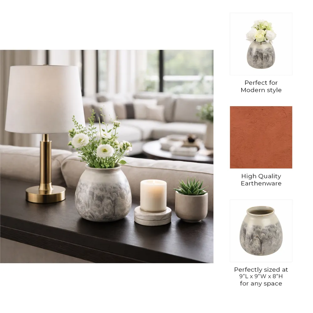 HAWLEYGROVE GRAY VASE 8 (IN)