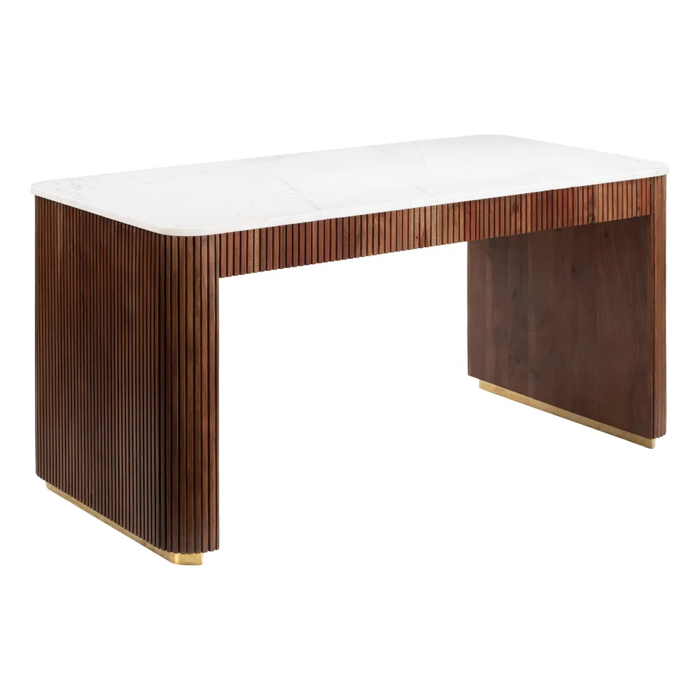 Obeah Desk White & Walnut