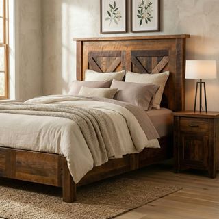 Barnwood Barndoor Bed with Rail System - Cal King