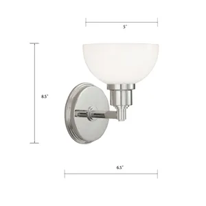 Whitman 8.5'' High 1-Light Sconce - Polished Nickel 2