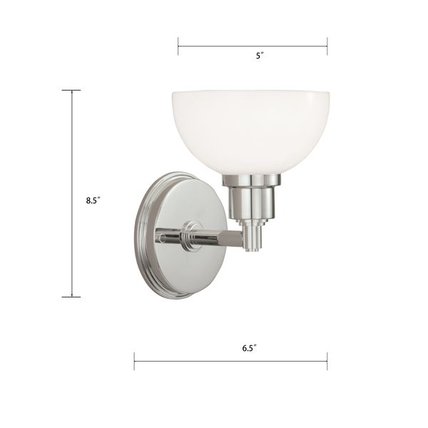 Whitman 8.5'' High 1-Light Sconce - Polished Nickel