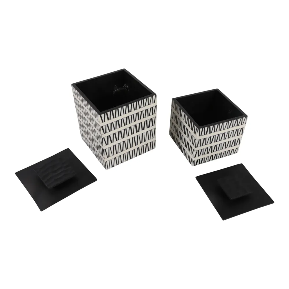 TANNERWIND SET OF 2 BLACK BOXES 9 (IN)