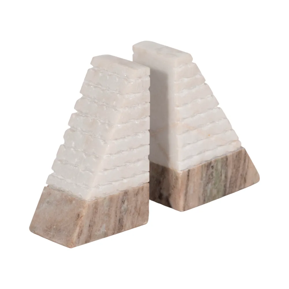 PARKWORTH SET OF 2 WHITE BOOKENDS 6 (IN)