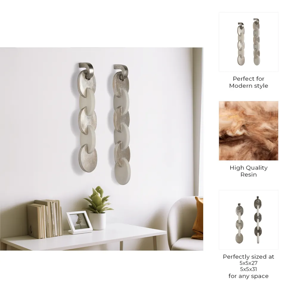 GLASTONVIEW SET OF 2 BROWN WALL SCULPTURES 32 (IN)