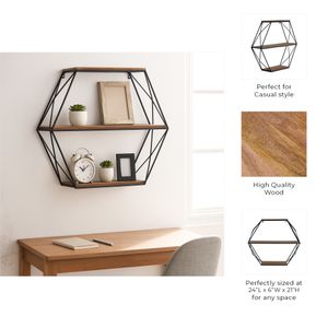 INGRIDHAVEN BROWN WALL SHELF 21 (IN) 9