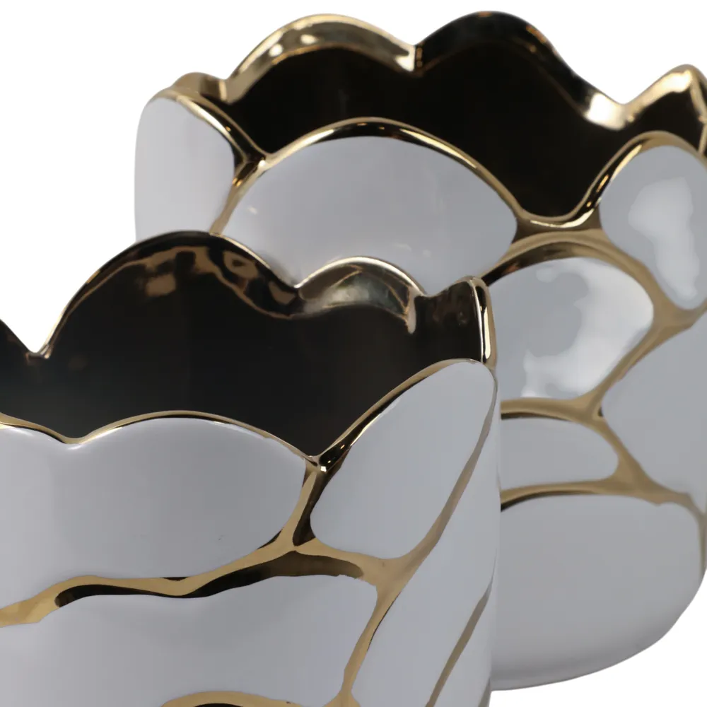 BRIGHTONROSE SET OF 2 WHITE PLANTER 7 (IN)