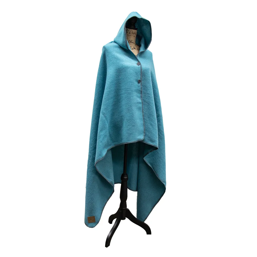 Solid Turquoise - Hooded Throw - 72x48