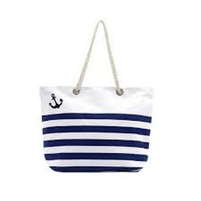 REPEAT ANCHOR CANVAS TOTE - NAVY