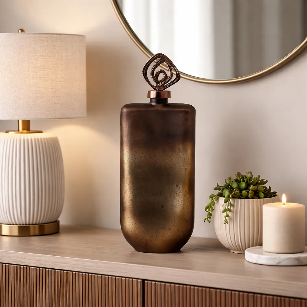 FINLEYGROVE BRONZE GLASS VASE 20 (IN)