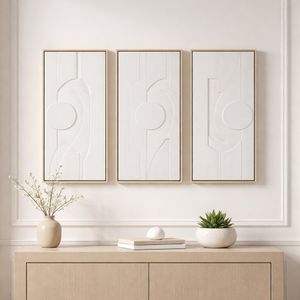 BRONSONSHAW SET OF 3 WHITE ART 24 (IN) 13