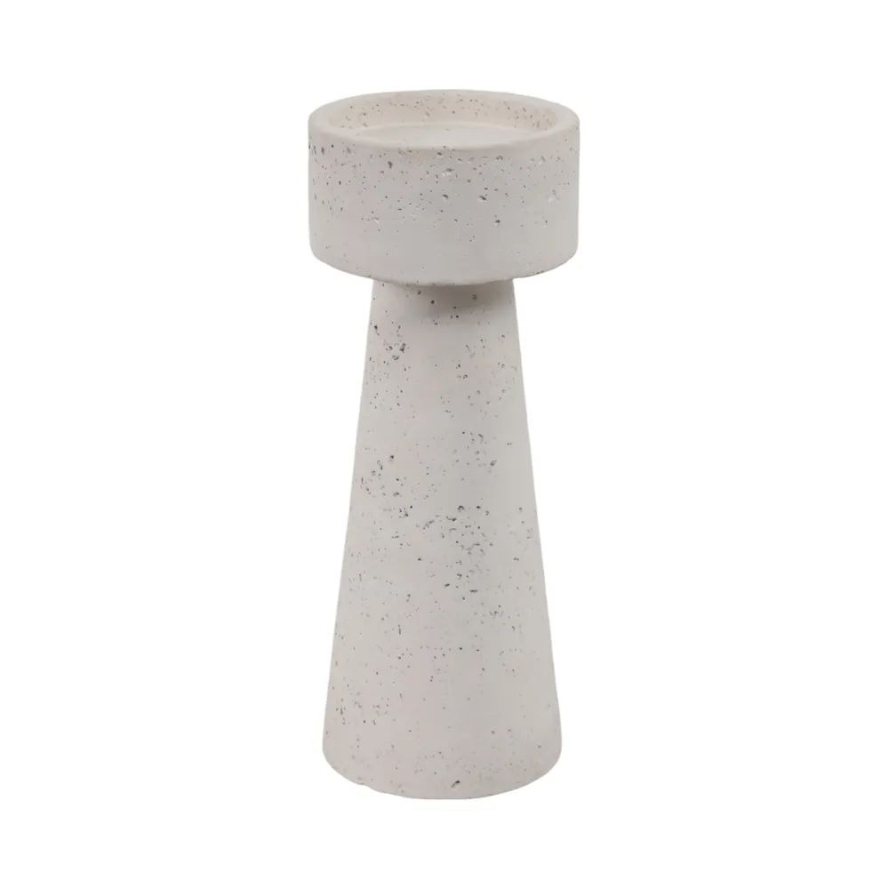 CARLIN WHITE CANDLE HOLDER 12 (IN)