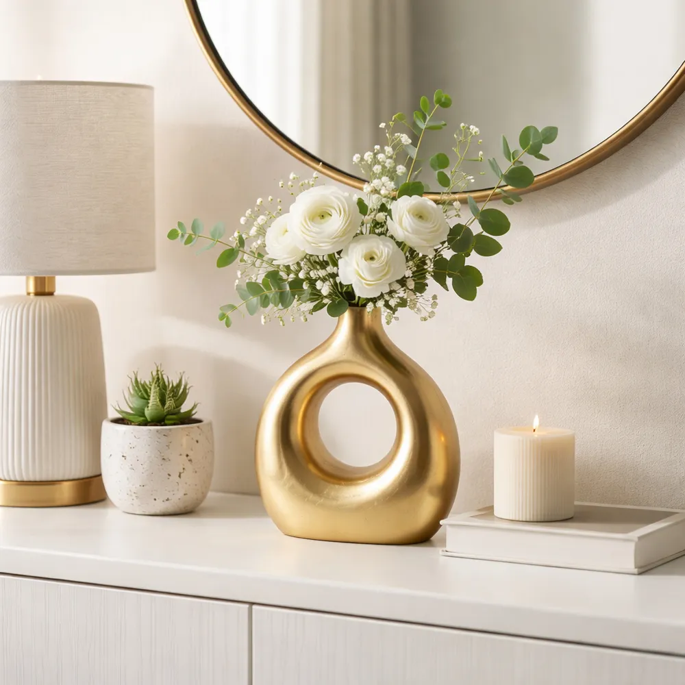 HARVEYVALE GOLD VASE 10 (IN)