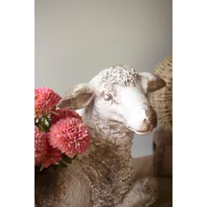Faux Concrete Sheep Planter 3