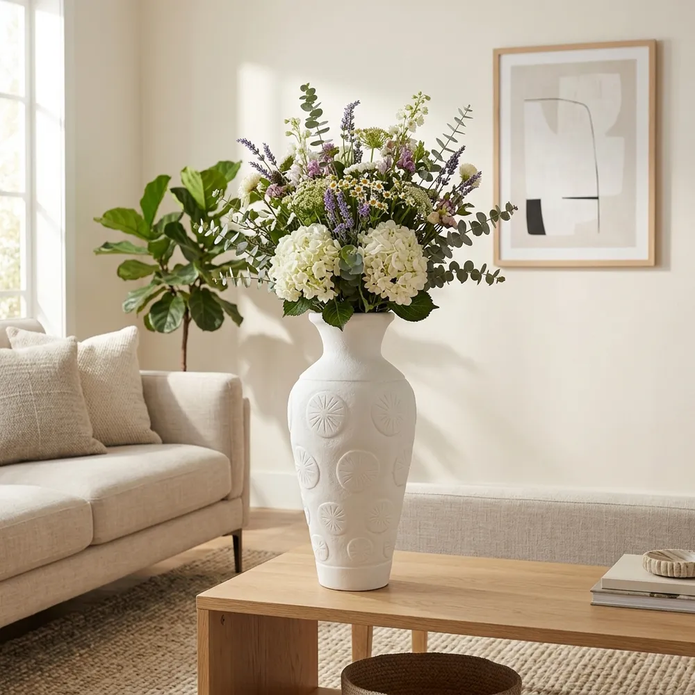 NASHFIELD WHITE VASE 22 (IN)