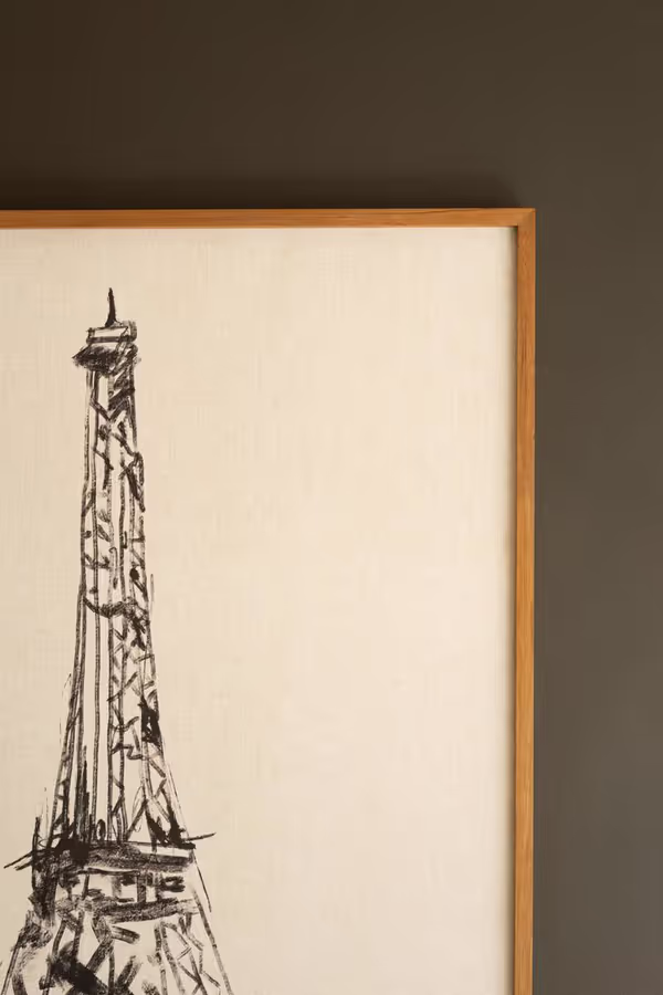 Framed Black & White Eiffel Tower Print
