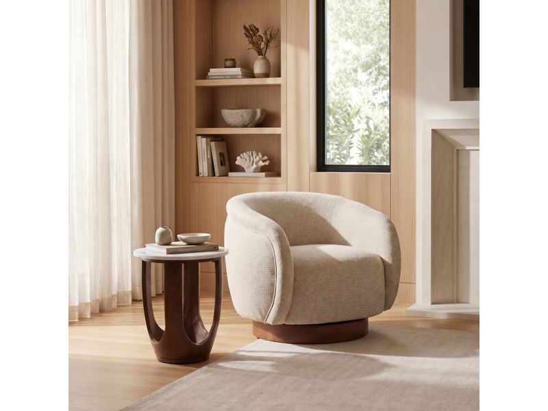 Vinta Swivel Chair Beige 11