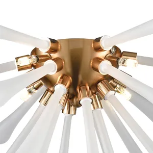 Spiritus 24'' Wide 4-Light Flush Mount - Aged Brass with White 3