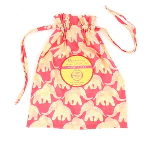 Elephants Pink Cotton Night Shirt 3