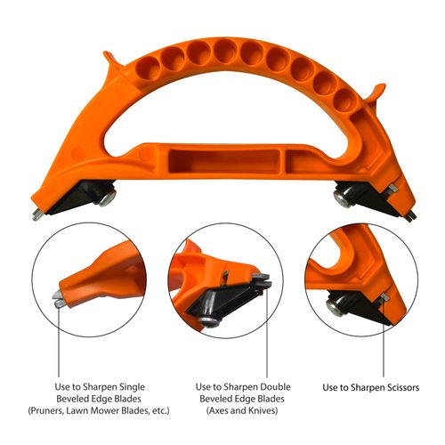 All In 1 Knife, Scissors, Garden Tool Sharpener - Orange