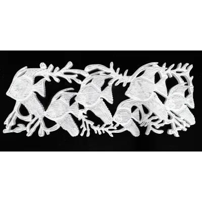 White Wooden Fish Panel 30x12in