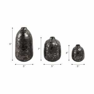 TESSGATE SET OF 3 BLACK VASES 10 (IN) 9