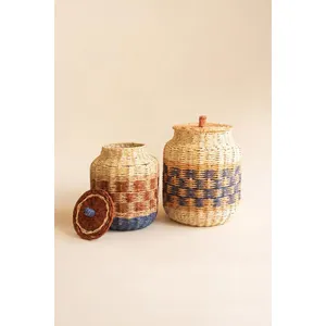 Set of 2 Twisted Paper Canisters 3