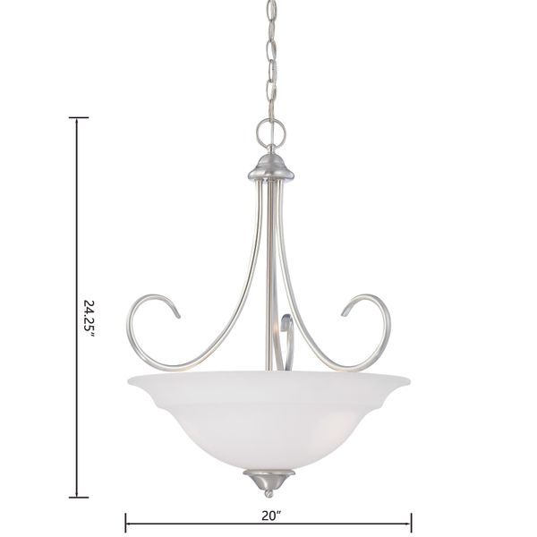 Bella 20'' Wide 3-Light Pendant - Brushed Nickel