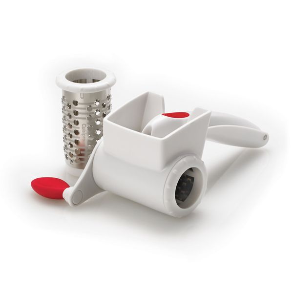 CUISIPRO Rotary Grater, 2-Drum Set, SGT, 7"/17.8cm, White