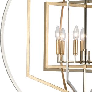 Geosphere 36'' Wide 7-Light Chandelier - Polished Nickel 3