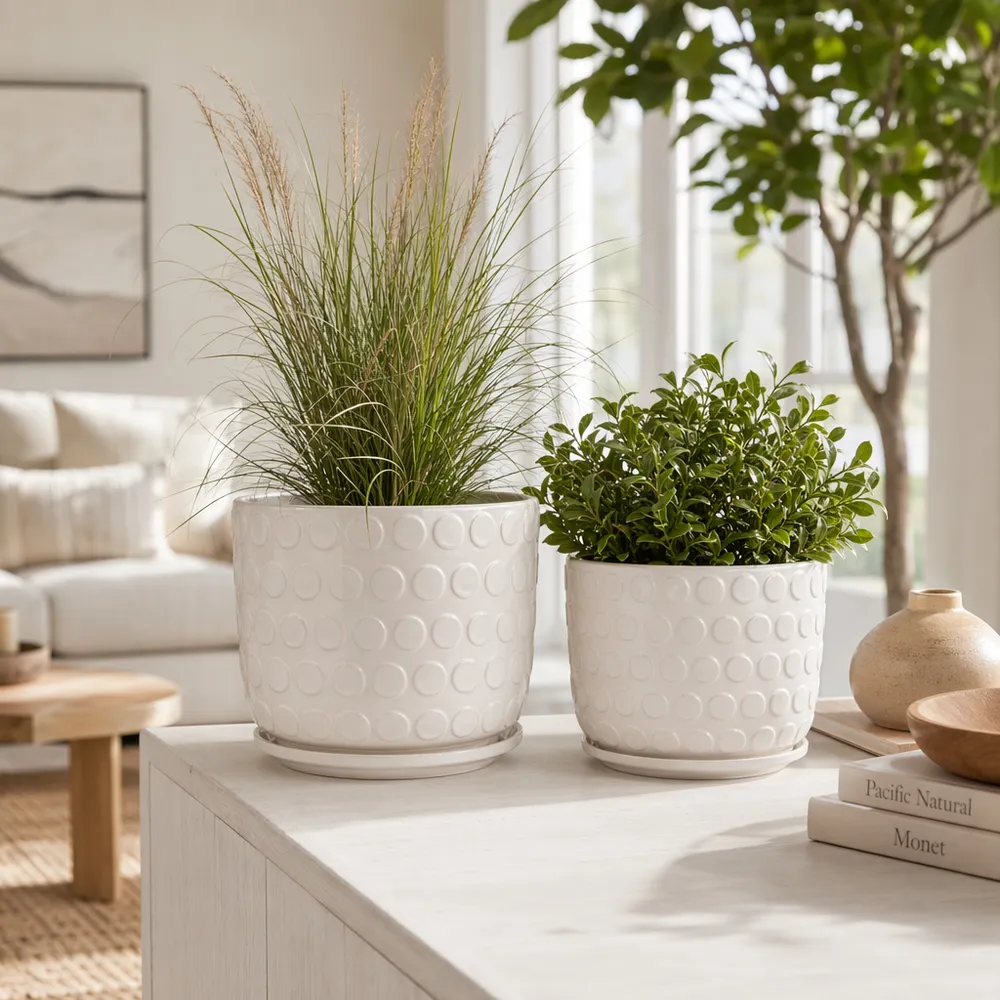 FIONAOAK SET OF 2 IVORY PLANTER 10 (IN)