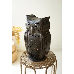 Rustic Iron Owl Luminary 4