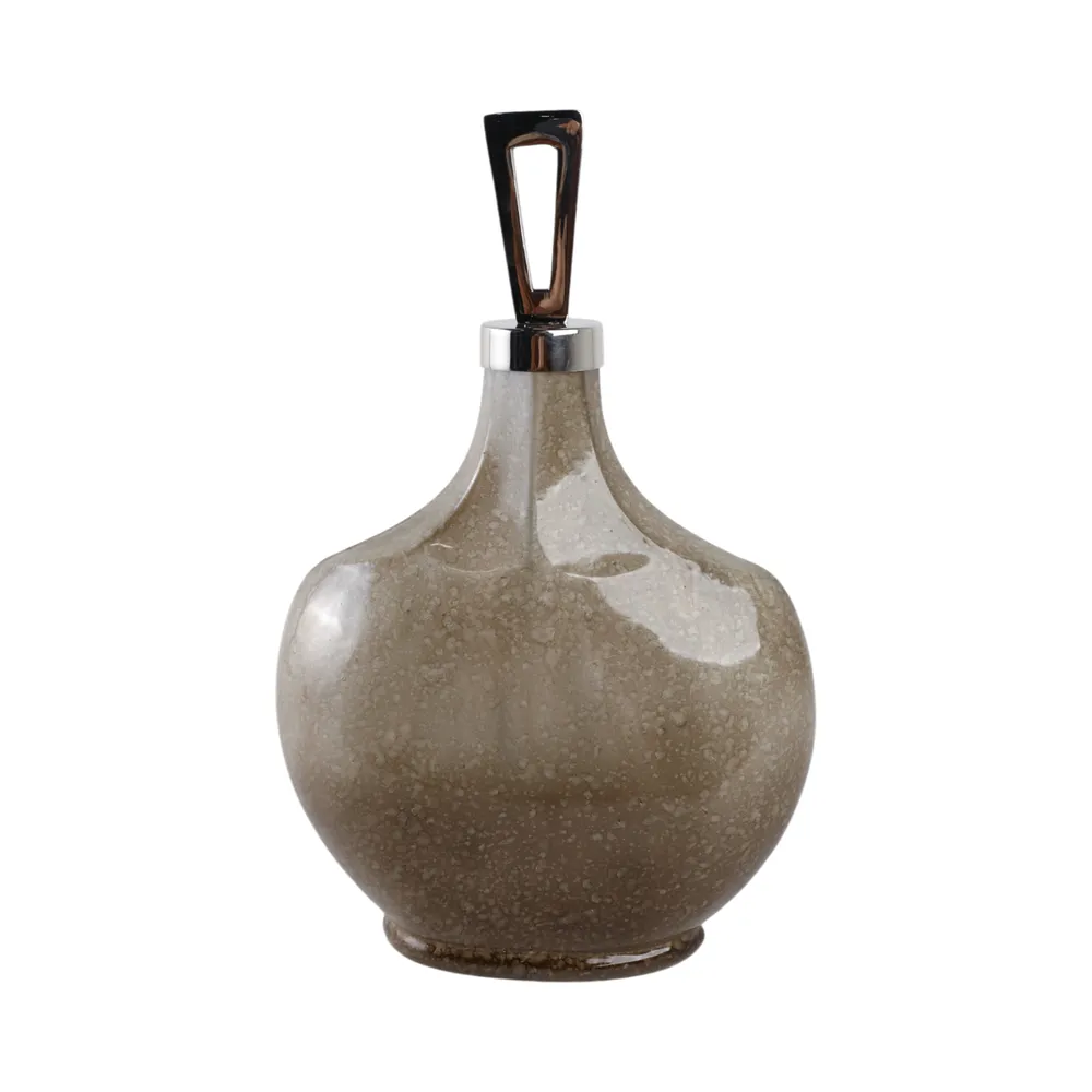 TATUMMORE WHITE GLASS VASE 16 (IN)