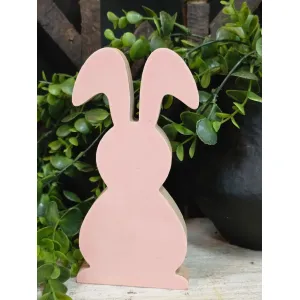 Pink Wooden Bunny 7x3in 2