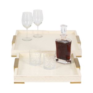 HENSONGROVE SET OF 2 IVORY TRAY 2 (IN) 3