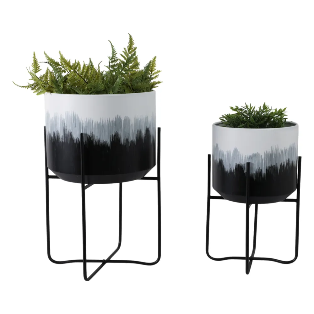 NICOLEHAM SET OF 2 BLACK PLANTER 23 (IN)
