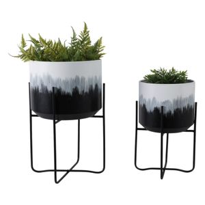 NICOLEHAM SET OF 2 BLACK PLANTER 23 (IN) 3