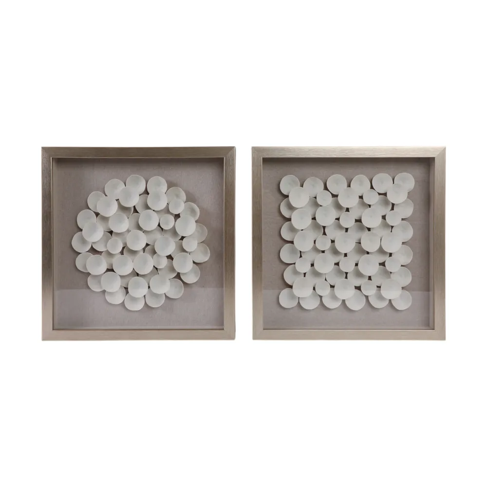PEARLWAY SET OF 2 WHITE ART 2 (IN)