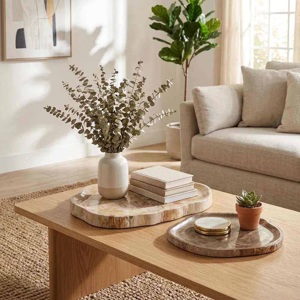 GLENSTONE SET OF 2 BROWN TRAY 2 (IN)