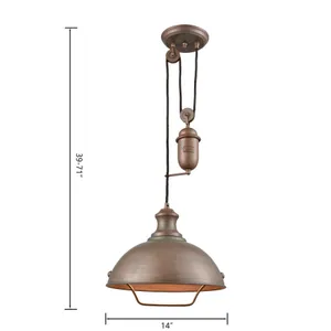Farmhouse 14'' Wide 1-Light Pendant - Tarnished Brass 2