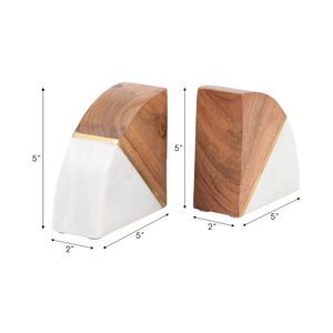 HAMPTONWICK SET OF 2 WHITE BOOKENDS 5 (IN) 7