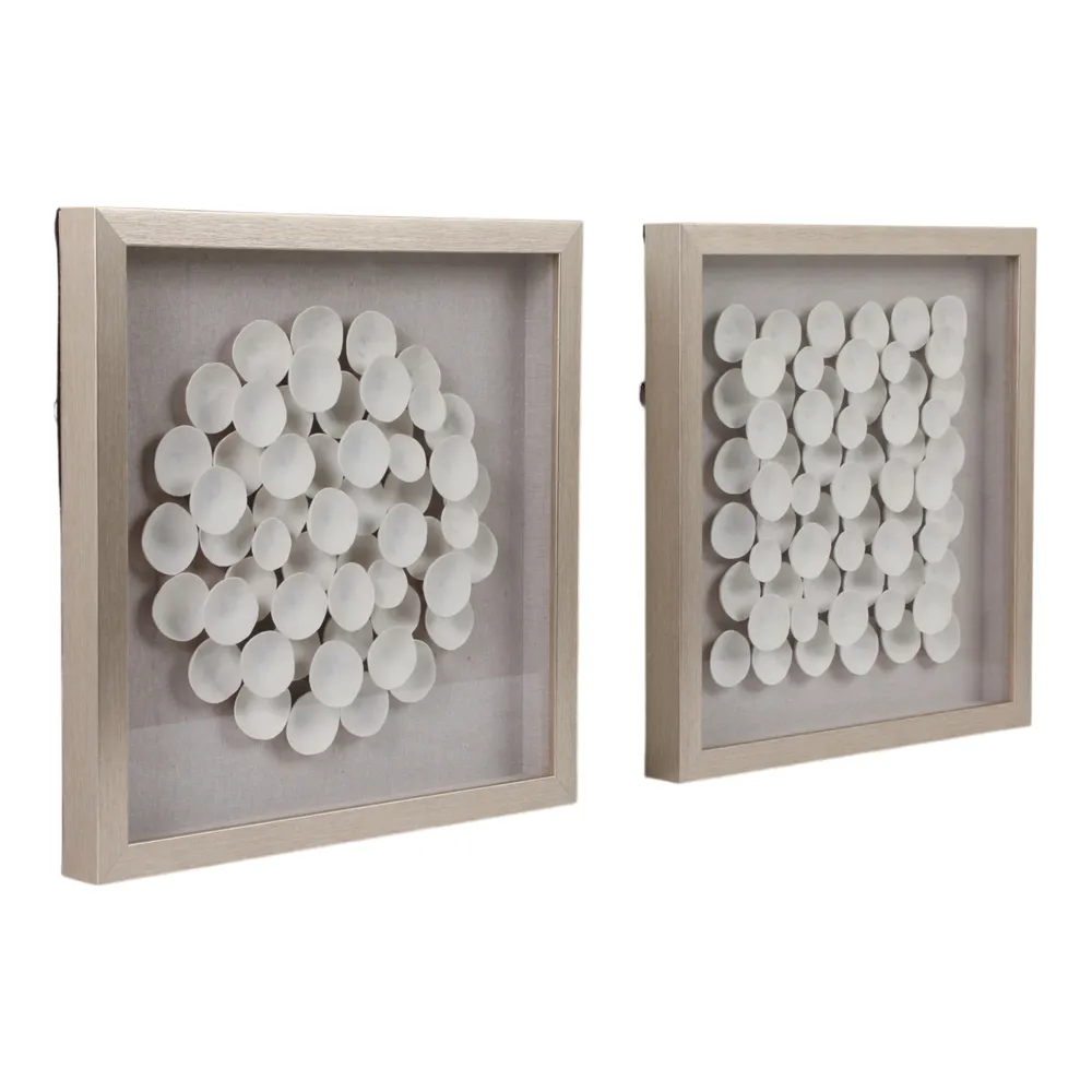 PEARLWAY SET OF 2 WHITE ART 2 (IN)