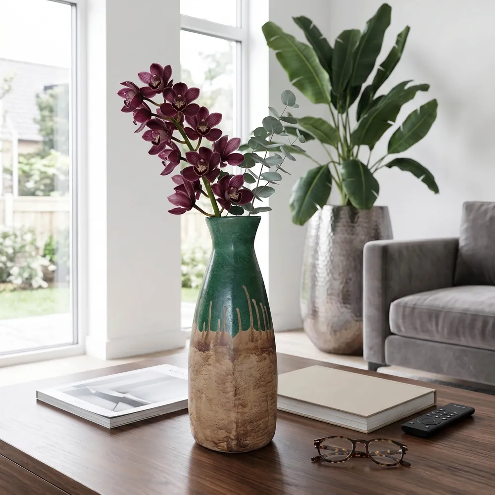 DARIENMILL GREEN VASE 17 (IN)