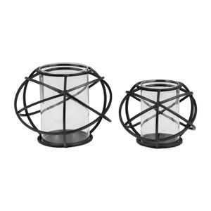 HARMONWICK SET OF 2 BLACK CANDLE HOLDER 6 (IN) 3